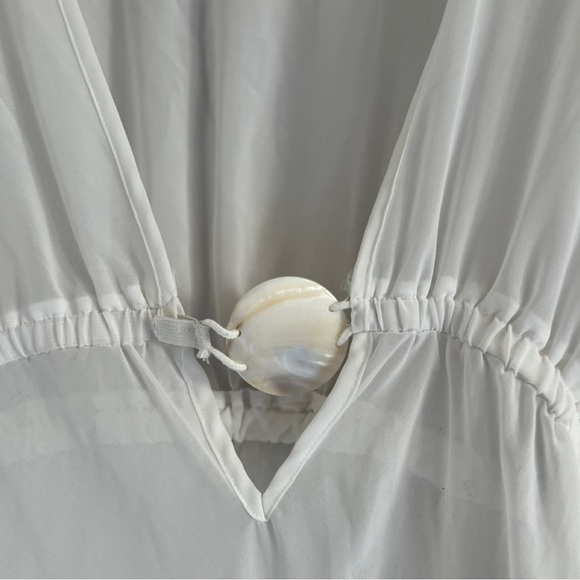 La Vie en Rose Aqua Sheer White Tortoiseshell Bathing Suit Cover Up Small - Picture 2 of 3